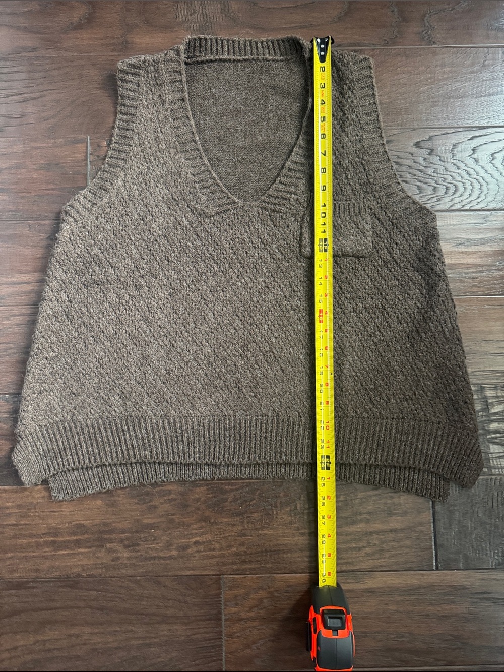 NWOT V-Neck Sweater Vest WOMENS Large Textured Brown - Picture 4 of 7